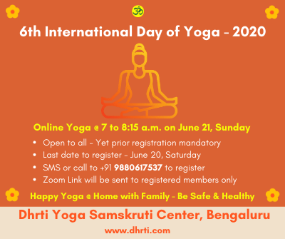 International Yoga Day, Online Yoga, Dhrti Yoga